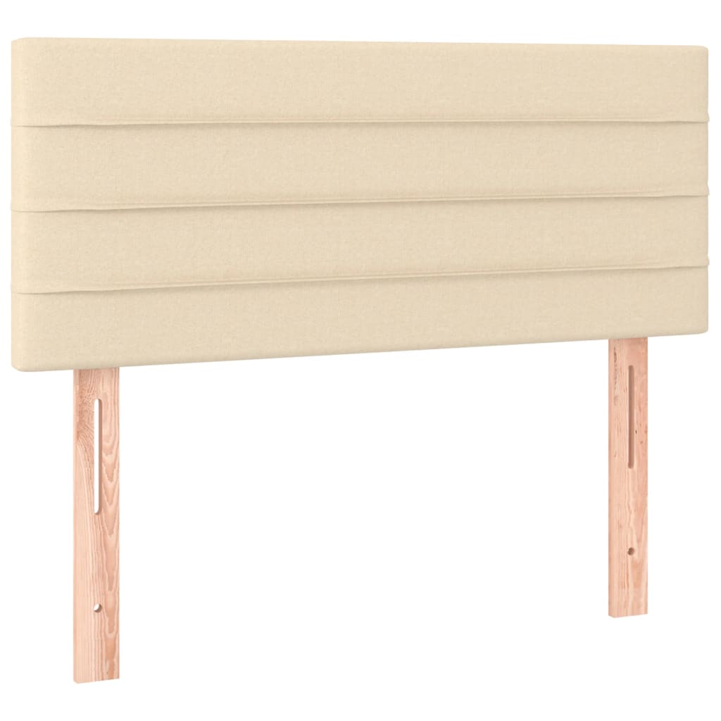 Box Spring Bed with Mattress Cream 90 x 190 cm Fabric