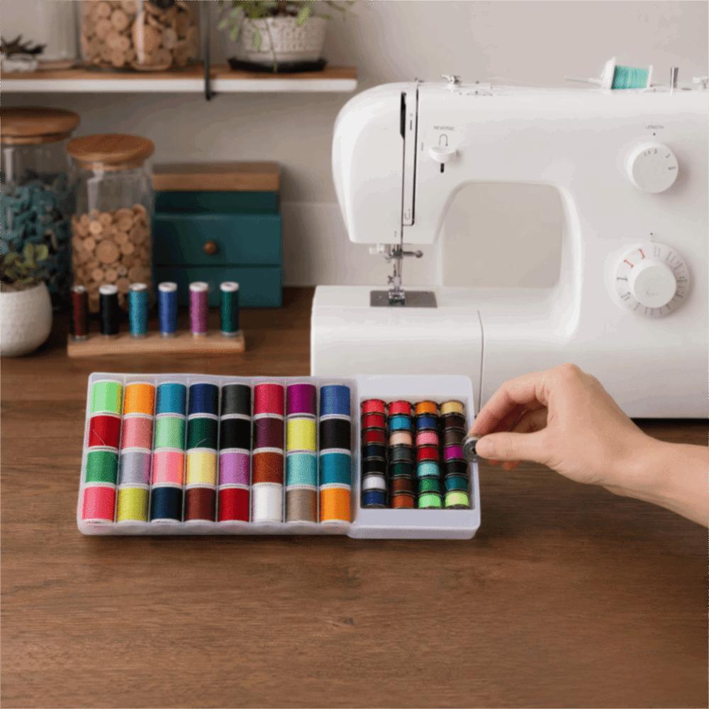 60pcs Multi Color Sewing Thread Kit Polyester Thread Mini Bobbins For Hand & Machine Sewing