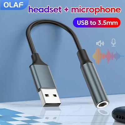 Адаптер кабеля USB на 3,5 мм Audio AUX Внешняя звуковая карта USB гнездо на 3,5 мм разъем Адаптер для наушников и микрофона для ноутбука ПК