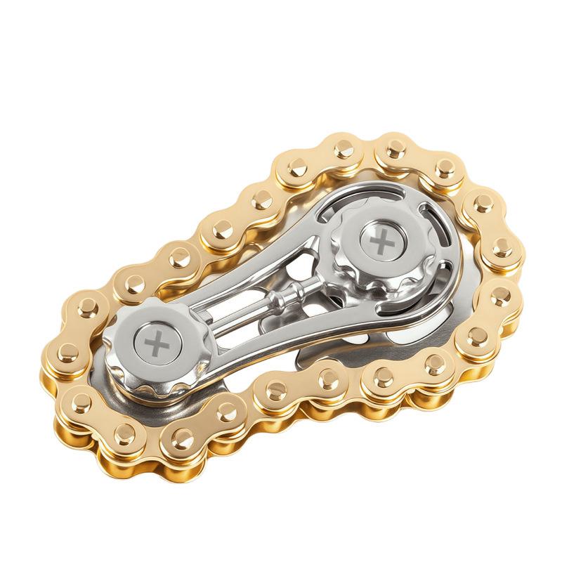 Металлический декомпрессионный спиннер-цепочка для пальцев: Инновационная игрушка-спиннер с черными технологиями