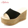 Fashion Aphixta 9cm Heels Slides Women's Shoes Woman Slippers Flip Flops Wedge Platform Shoes Woman Beach Slippers Zapatos Mujer