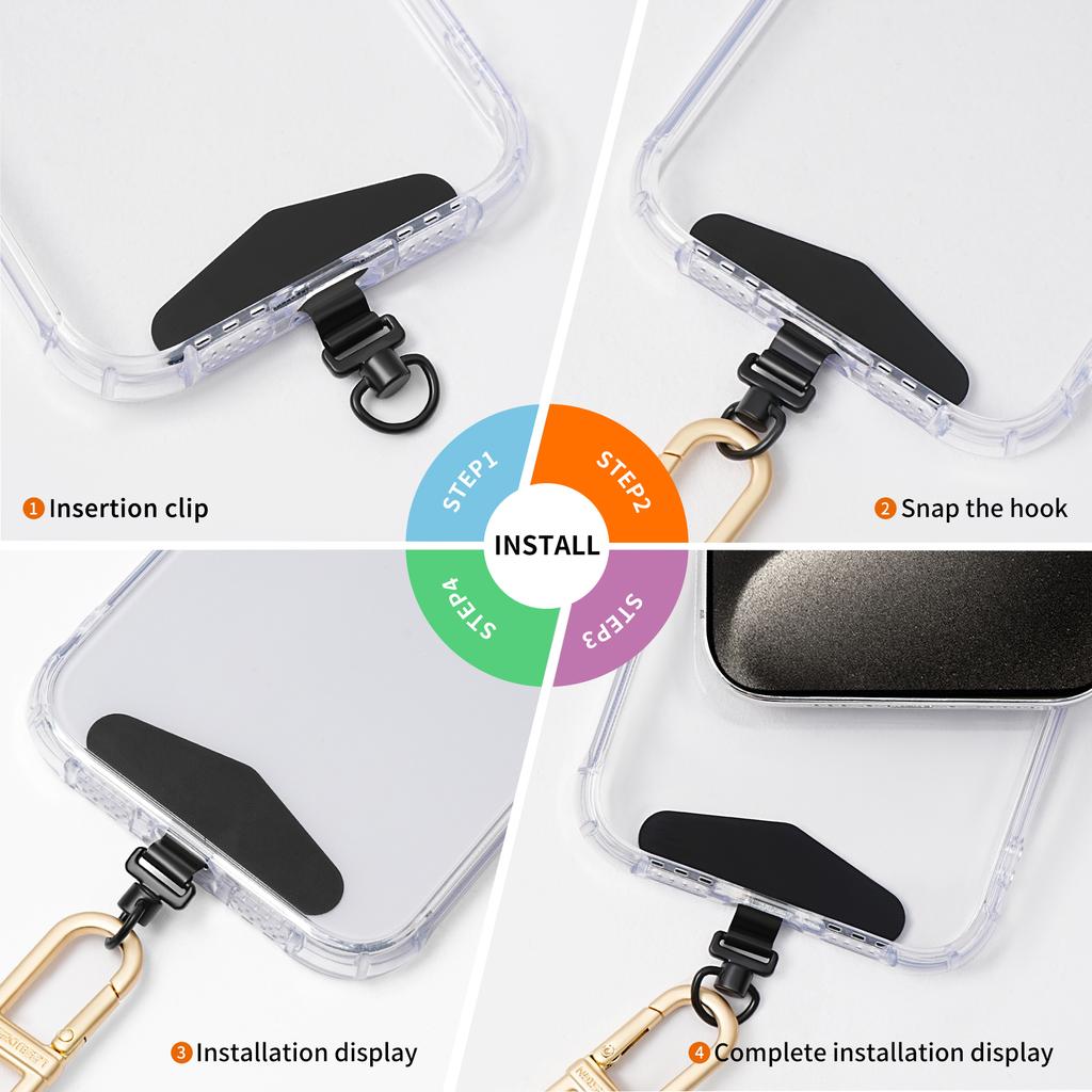 Металлический язычок для крепления телефона, ремешок-шнурок для телефона, патч с вращающейся на 360 градусов пряжкой