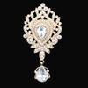 DIEZI Luxury Fashion Flower Bridal Brooches for Women Ladies Wedding Crystal Rhinestone Bouquet Brooch pins Dress Accessories