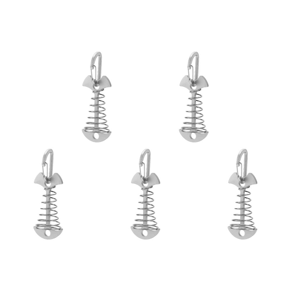 5 шт. пружинных колышков для палубы Fishbone, колышки для палаток, якорь для тента, пряжка для ветровой веревки с карабином, гвозди для фиксации палубы, крючки для кемпинговой палатки