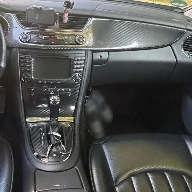 Carbon Fiber For Mercedes Benz CLS W219 07-10 Car Film Interior Sticker Center Console Gear Dashboard Air Door Handle Lift Panel