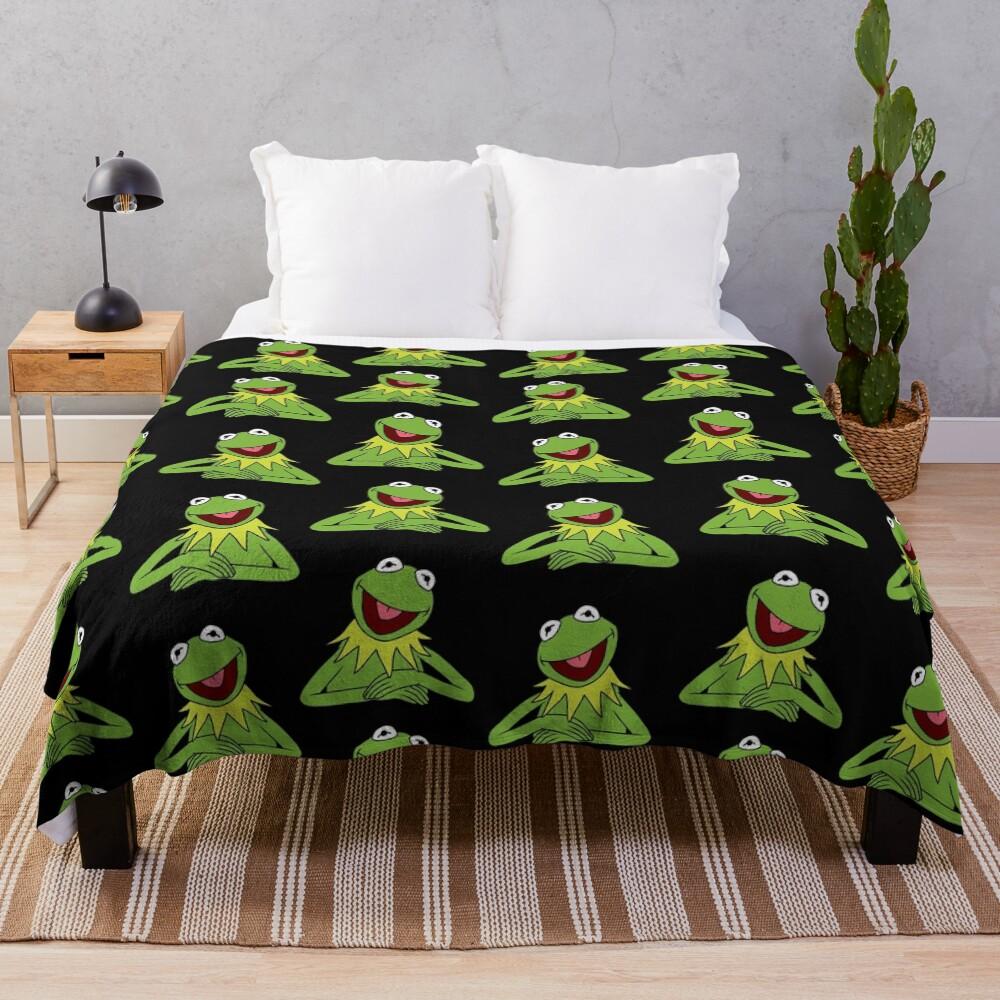 Kermit The Frog pattern Throw Blanket