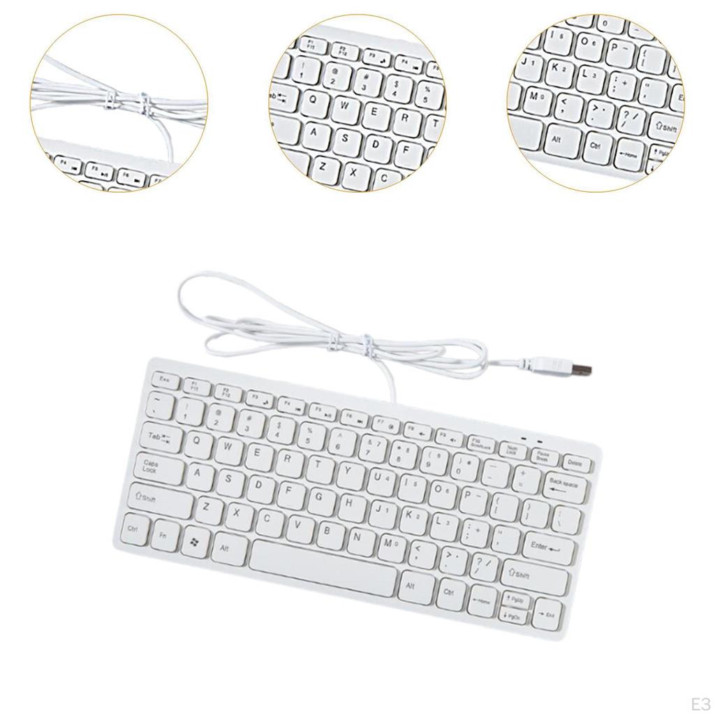 Проводная USB-клавиатура, 78 клавиш, мини-профессиональная, идеальные подарки, подключи и играй, бесшумное нажатие клавиш, удобная