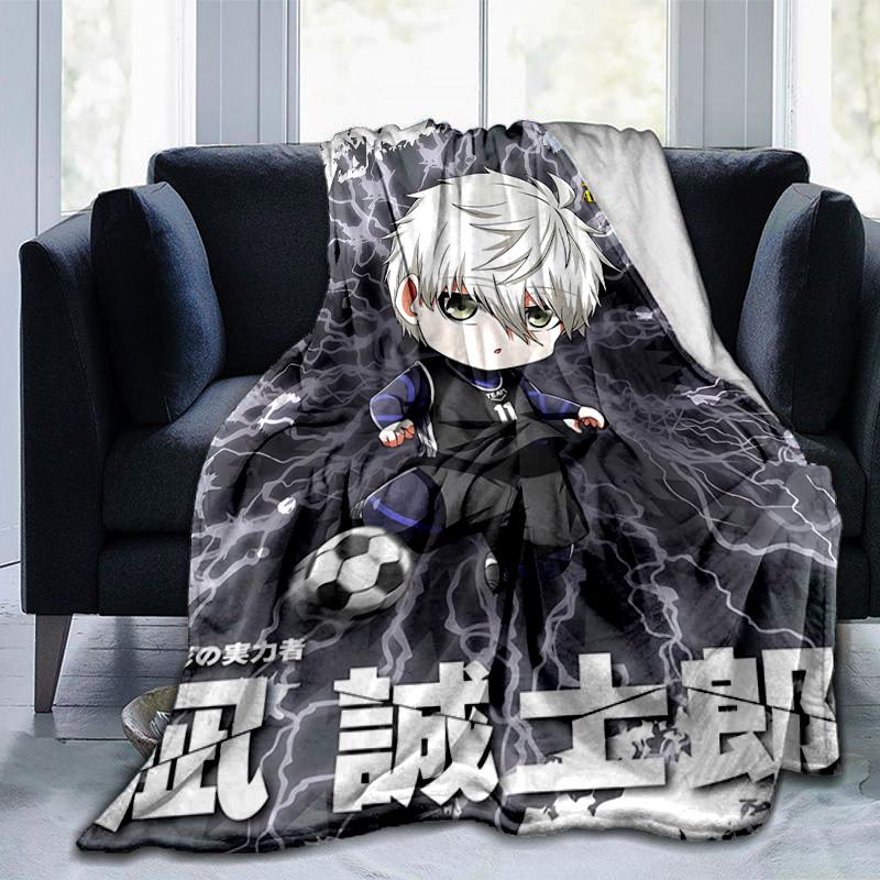 1pc Chibi Soccer Hero Anniversary Flannel Blanket Soft Warm Throw Blanket for Bedroom Living Room Bed Travel Camping Picnic Gift. MT71501111