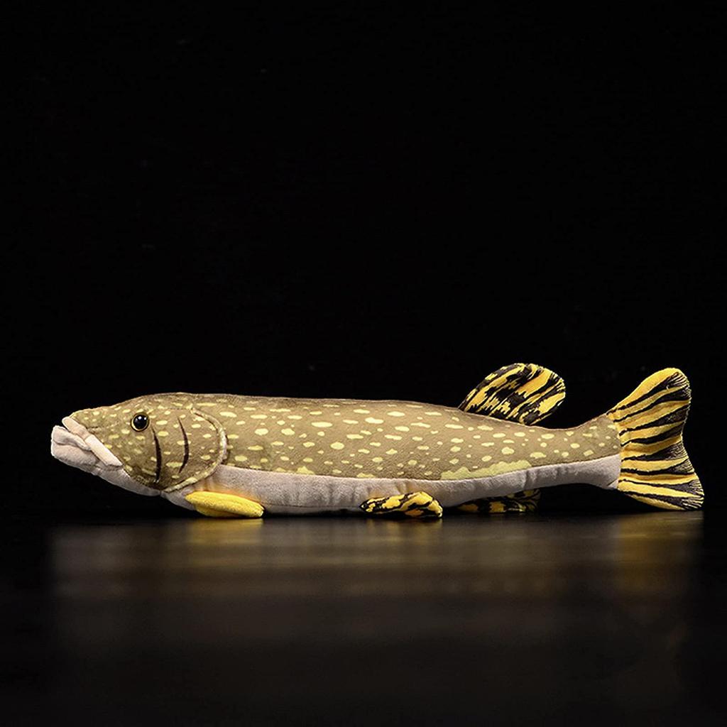 ZHONGXIN MADE Northern Pike Fish Plush Toy - Simulation Realistic Depth Ocean Stuffed Animal Pike Plush Figure Super Soft Sea Creature Fish Model