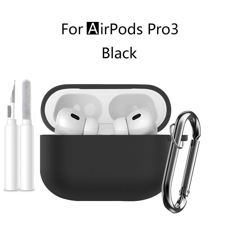 Новый 2025 Чехол для Apple Airpods Pro 3 Мягкий силиконовый Полная защитная крышка с чистящим набором и брелком для чехла Airpods Pro 3
