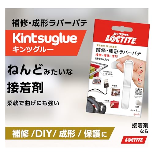 LOCTITE Клей-шпаклевка Kinz, Белый, 5 г x 3 - Высокогибкая, Прочный клей, Подходит для склеивания, ремонта и формования - KTW-
