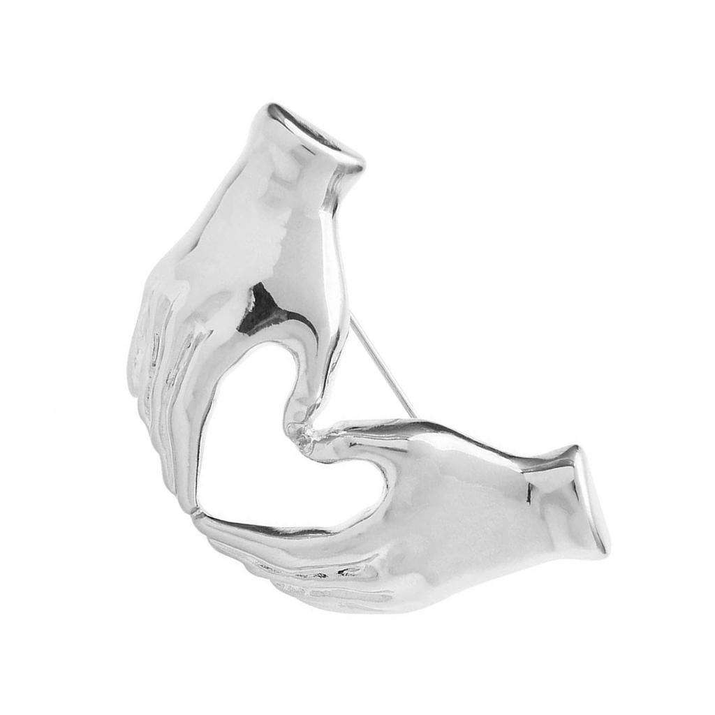 Модная мультяшная брошь в виде жеста руки с сердцем, декоративная булавка, модный значок, подходит для молодежного стиля и проявления индивидуальности