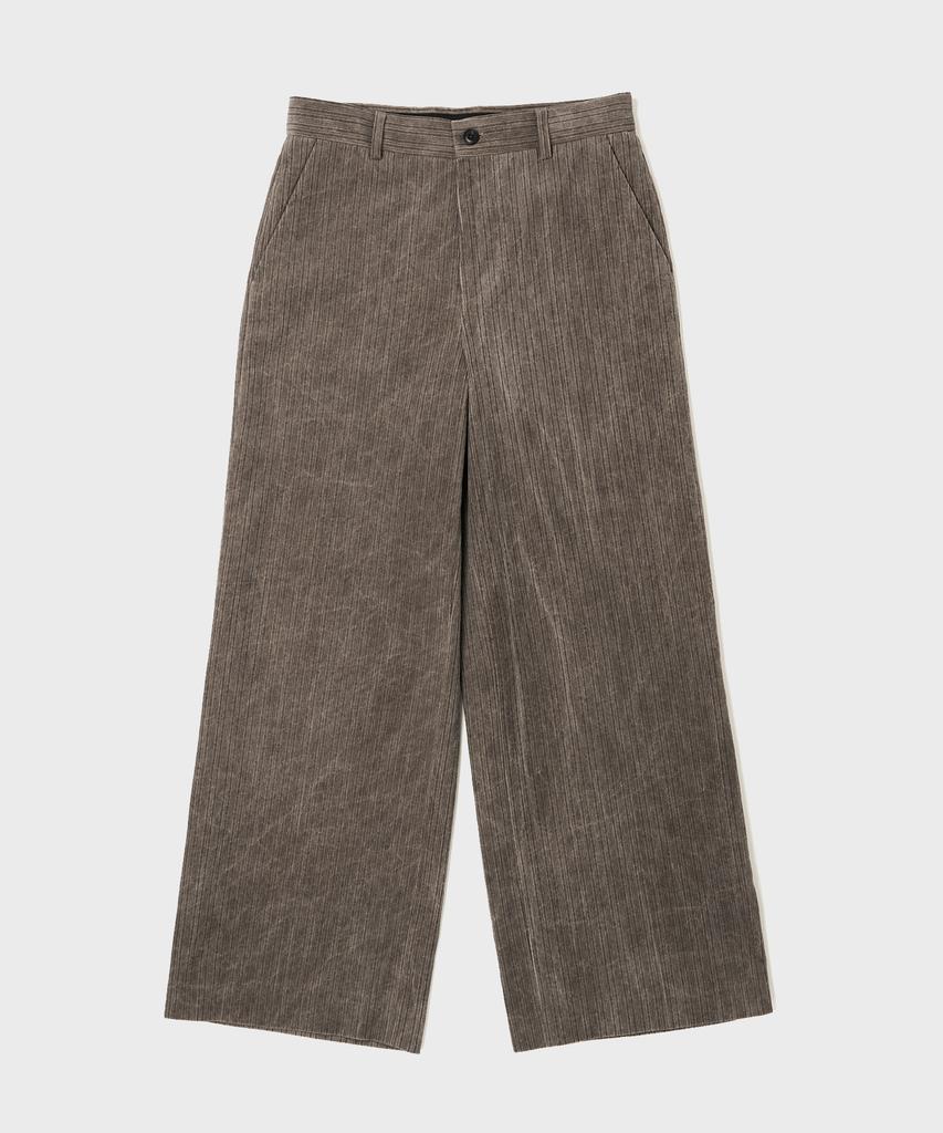 JUAN HOMME Corduroy Wide Trousers (Khaki)