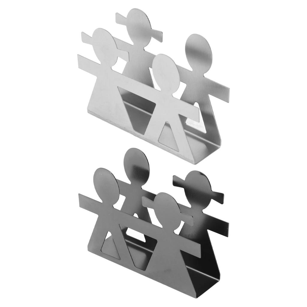 Вертикальный держатель для салфеток «Мальчик и девочка» с ажурным узором из кованого железа, вертикальный держатель для салфеток на столе 