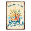 Летний пляжный декор Винтажные металлические жестяные таблички Табличка Металлическая пластина Ретро постеры Настенный декор Морской