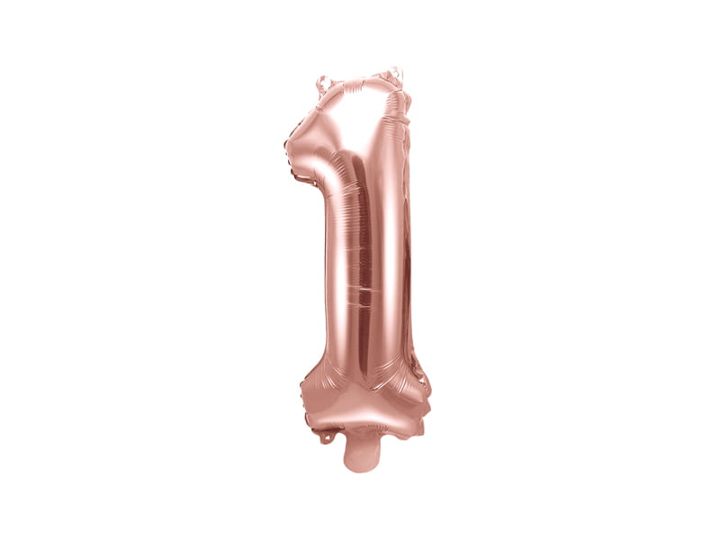 Foil Balloon Number ""1"" Rose Gold 35 Cm