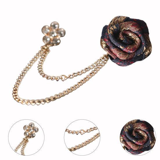 Брошь-булавка в форме розы, аксессуар со стразами, гальваника, блестящая брошь с лацканами, декор одежды