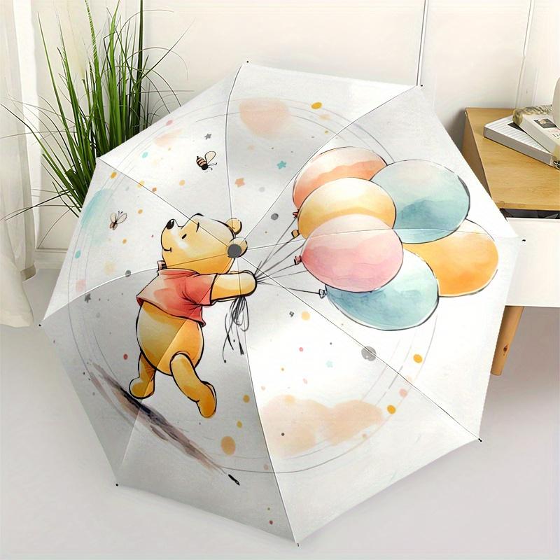 Disney Balloon,Winnie-the-Pooh,Adventure Manual Opening and Closing Umbrella - 8-Rib Reinforced Folding Design, Lightweight and Portable, Su