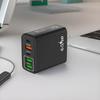 Многопортовое зарядное устройство для телефона 65 Вт - Двойной USB-C и Тройной USB-A, Быстрая зарядка 38 Вт, Вилка EU/UK