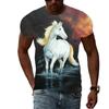Летние мужские крутые стильные футболки с рисунком лошади, модная футболка с принтом животных в стиле хип-хоп, повседневная футболка в стиле Харадзюку