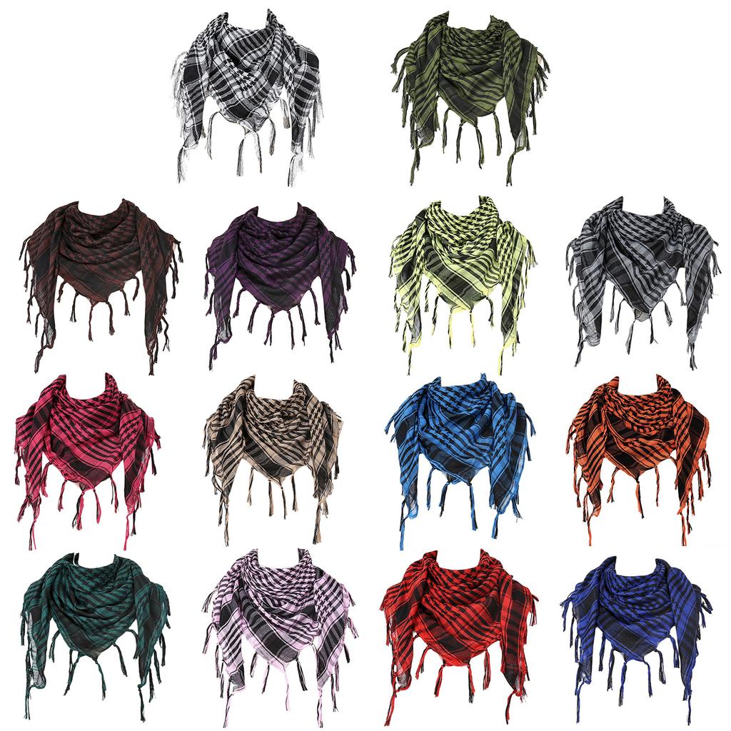 Стильный шарф Шемаг, бахрома, клетчатая арабская шаль для мужчин и женщин, мусульман, пылезащитный головной убор, пустынный шейный платок