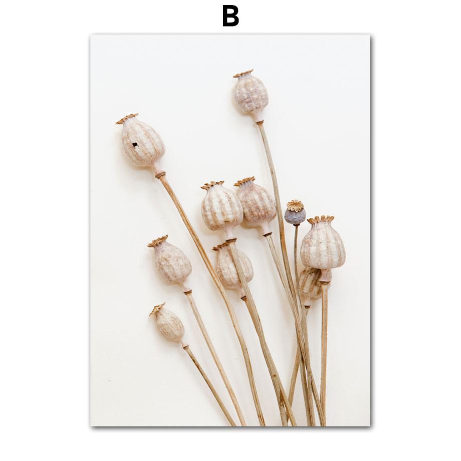 Бежевый кролик хвост трава тростник цветок лист скандинавские постеры и принты холст картины настенные художественные картины гостиная домашний декор