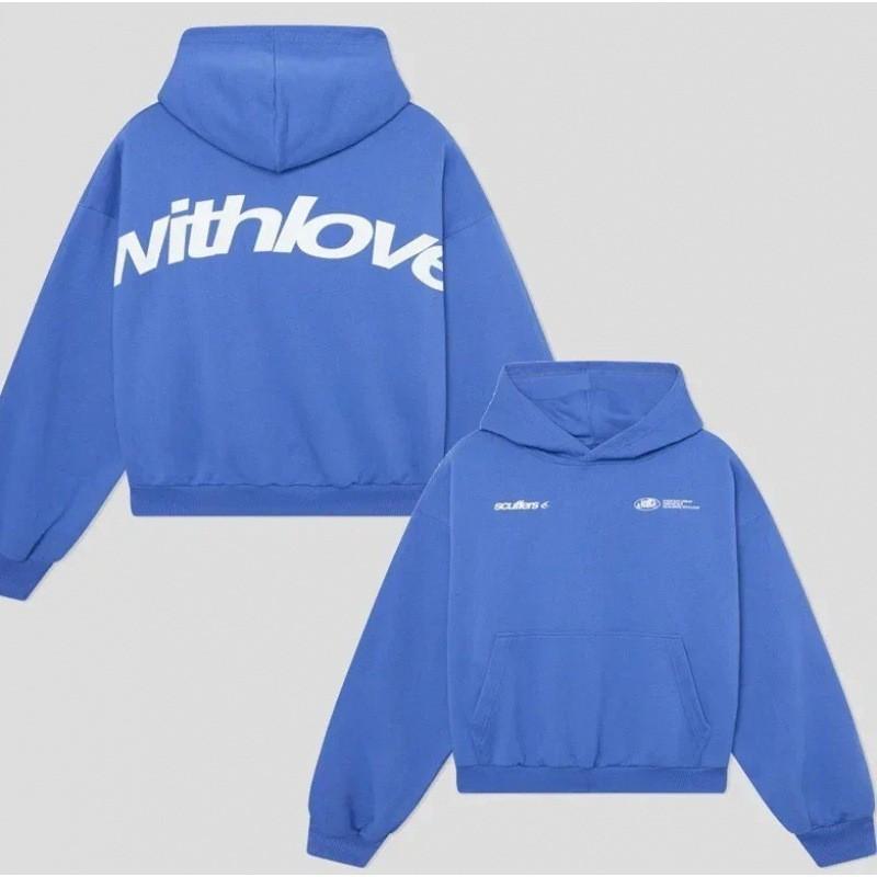 Womens Oversized Hooded Sweatshirt With Bold Letter Print Streetwear Long Sleeve Pullover Loose Fit Retro Style