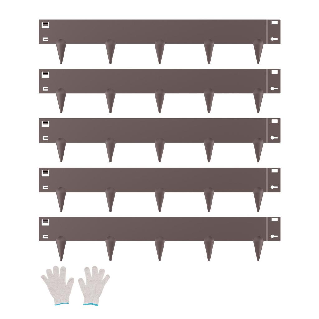 Steel Landscape Edging 5 Packs 39 x 4in Rust-Resistant for Yard Brown