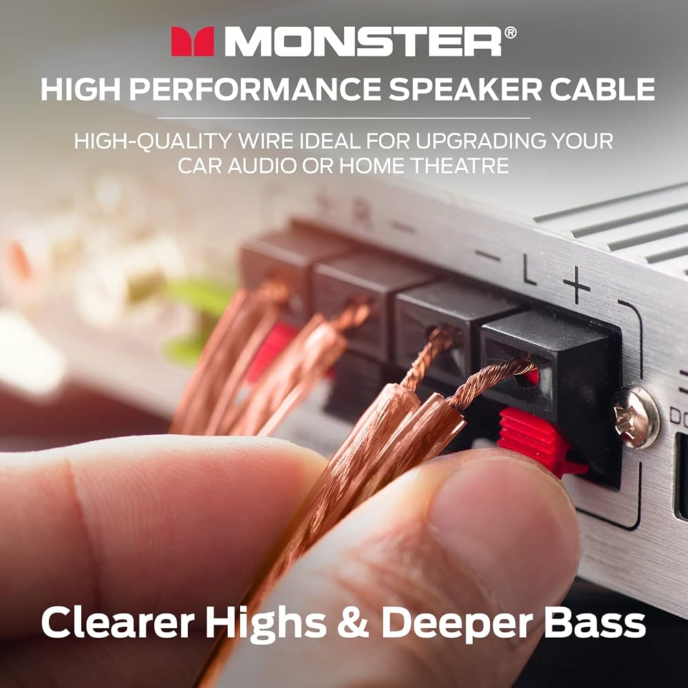 Кабель для акустической системы Monster, 14 AWG, 1 рулон, 30,48 м (100 футов) ME-S14-30M [Оригинальный продукт для внутреннего рынка]