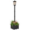 Outdoor Solar Garden Light With Planter 2 Brightness Modes 100 50 Lm Ip44 Automatic On Off Black