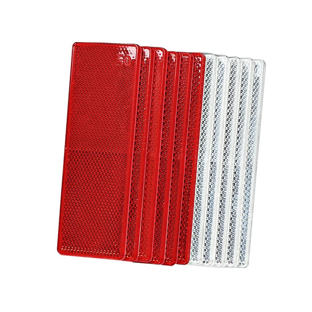 Клей для грузовика, мотоцикла, прямоугольный пластиковый отражатель, светоотражающая предупреждающая табличка, наклейки, знак безопасности, красные/белые наклейки