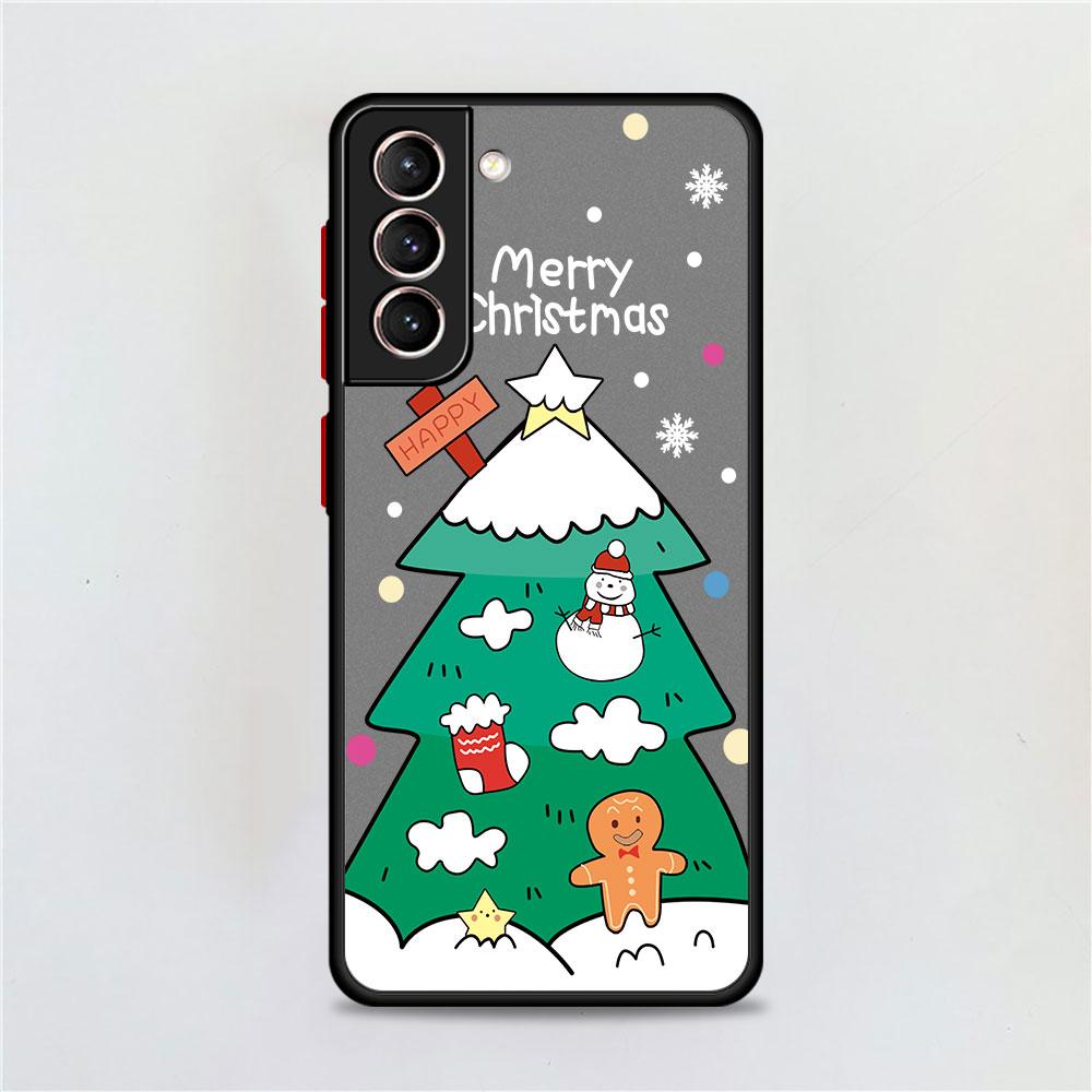 Новогодний матовый чехол для Samsung Galaxy S22 S20 S21 FE S10 S9 Plus S8 Capa Note 20 Ultra 10 Lite Phone Fundas
