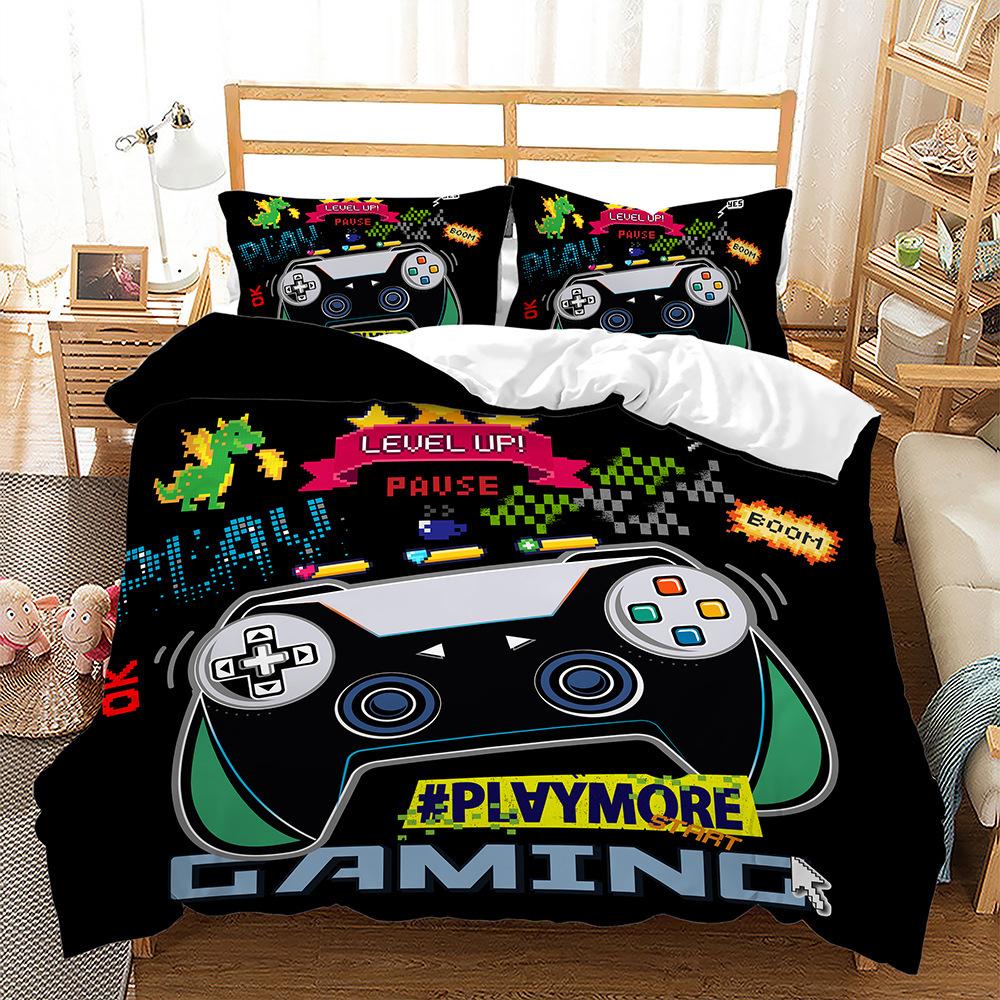 Gamepad Bed Three-Piece Quilt Cover 3D Digital Printing Kit