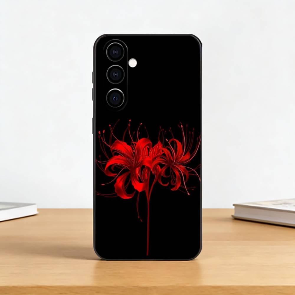 Red Spider L-lily Phone Case For Samsung Galaxy A73,A72,A71,A70,A53,A52,A51,Others Soft Black Cover