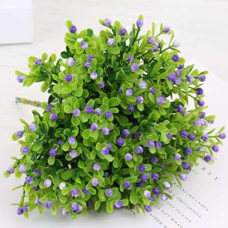 12 шт. Короткие ветки Искусственные зеленые растения Пять головок Миланский цветок Пластик Наружное украшение сада