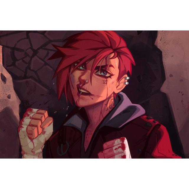 Рамка из цельного дерева, настенное искусство, популярная игра Jinx League of Legends Arcane, постер телесериала, холст, картина для гостиной, любителей игр, домашний декор