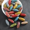 Крупные овальные керамические бусины для изготовления украшений своими руками: Цветочная глазурь, Прямое отверстие в ретро-стиле, Идеально для браслетов и ожерелий.