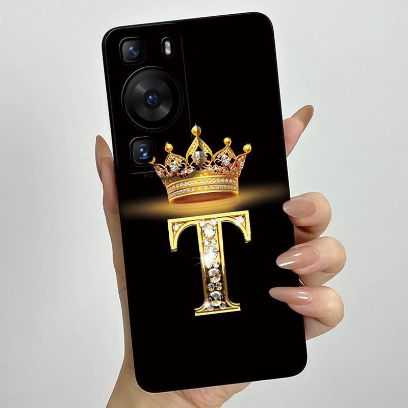 Для Huawei P60 / P60 Pro / P60 Art Чехол для телефона с короной и буквой для пары HuaweiP60 P60Pro P60Art Мягкий силиконовый TPU Защитный корпус
