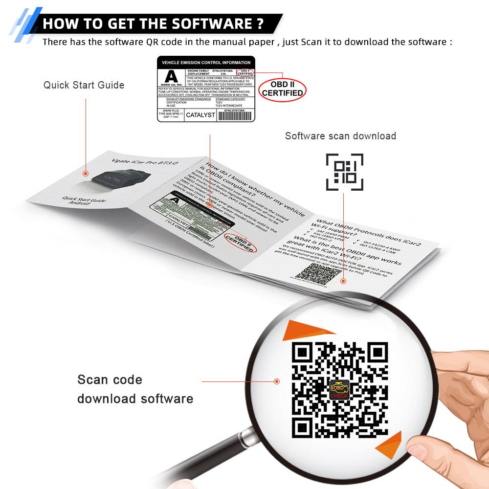 Vgate iCar pro Bluetooth 4.0 WiFi for IOS Android PC Auto Wake Up Elm327 OBDII Scanner Code Reader Car Diagnostic tool V2.1