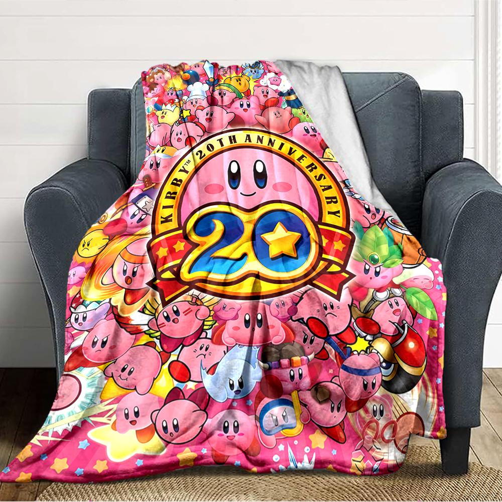 1pc Kirby1 Blanket, Gift, for Men and Women, Soft Blanket, Good for Sofa Bed Couch Travel, Lightweight Flannel Blanket