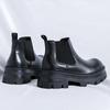 Italian Chelsea Casual Leather Boots Men Thick Bottom Antiskid Biker Boot High Top Popular Trendy All-match Street Outdoor Shoes