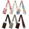 Leopard Print Love Strawberry Mobile Phone Lanyard Card Cover Bus Card Student Card Work Certificate Hard Shell