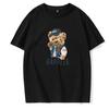 Teddy Bear Cool Letter Pattern T-shirt Creative Unisex Street Clothing Top Summer Men's Clothing Fashion T-shirt Women's T-shirt