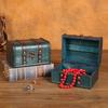 Jewelry Organizer Box Vintage High Capacity Antique Wooden Mini Treasure Chest Storage Box for Home