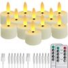 Rechargeable Flameless Flickering Candles LED Tealights 12/24-Pack with Remote & Timer Battery Operated for Christmas Home Decor