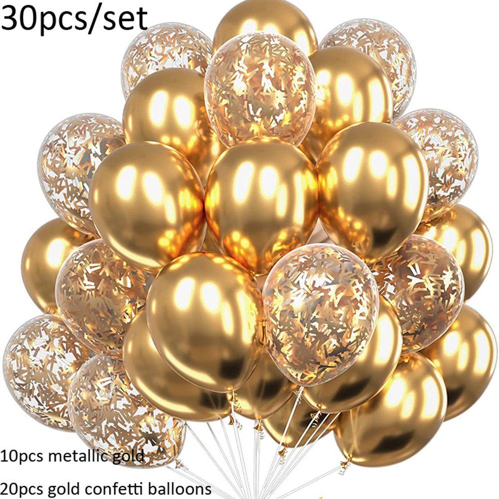 30 шт. Шары для вечеринки по случаю дня рождения, детского душа, металлические латексные шары, свадебные воздушные шары, конфетти