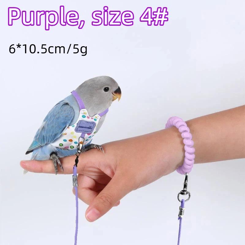 Parrot Harness and Leash Set Lightweight Soft Vest Sturdy Anti-Escape for Small Parrots Park Walking Camping
