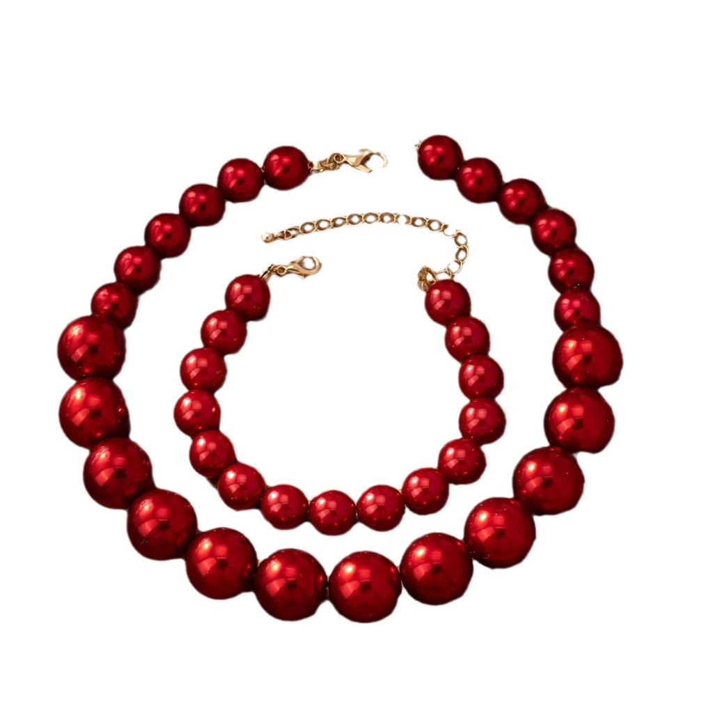 Ретро Легкая Роскошь Французский Набор Жемчужных Ювелирных Изделий из Пяти Предметов