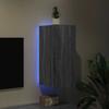 Wall Mounted TV Cabinet with LED Lights Grey Sonoma 30.5 x 35 x 70 cm