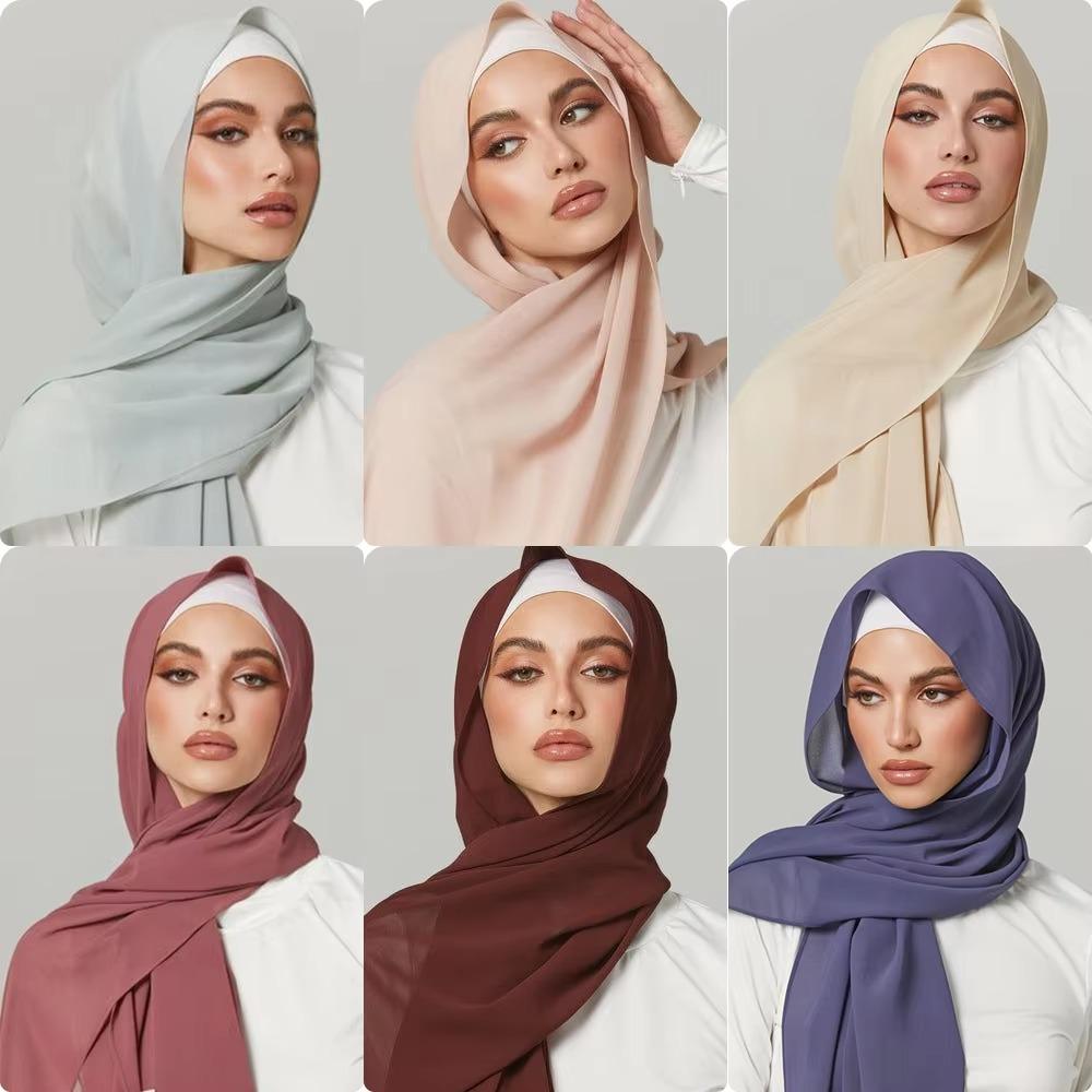 Big Size Muslim Headband Breathable Hijab Scarf Casual Islamic Scarves